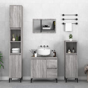 Bathroom cabinet 30x30x100 cm engineered wood grey Sonoma oak colour