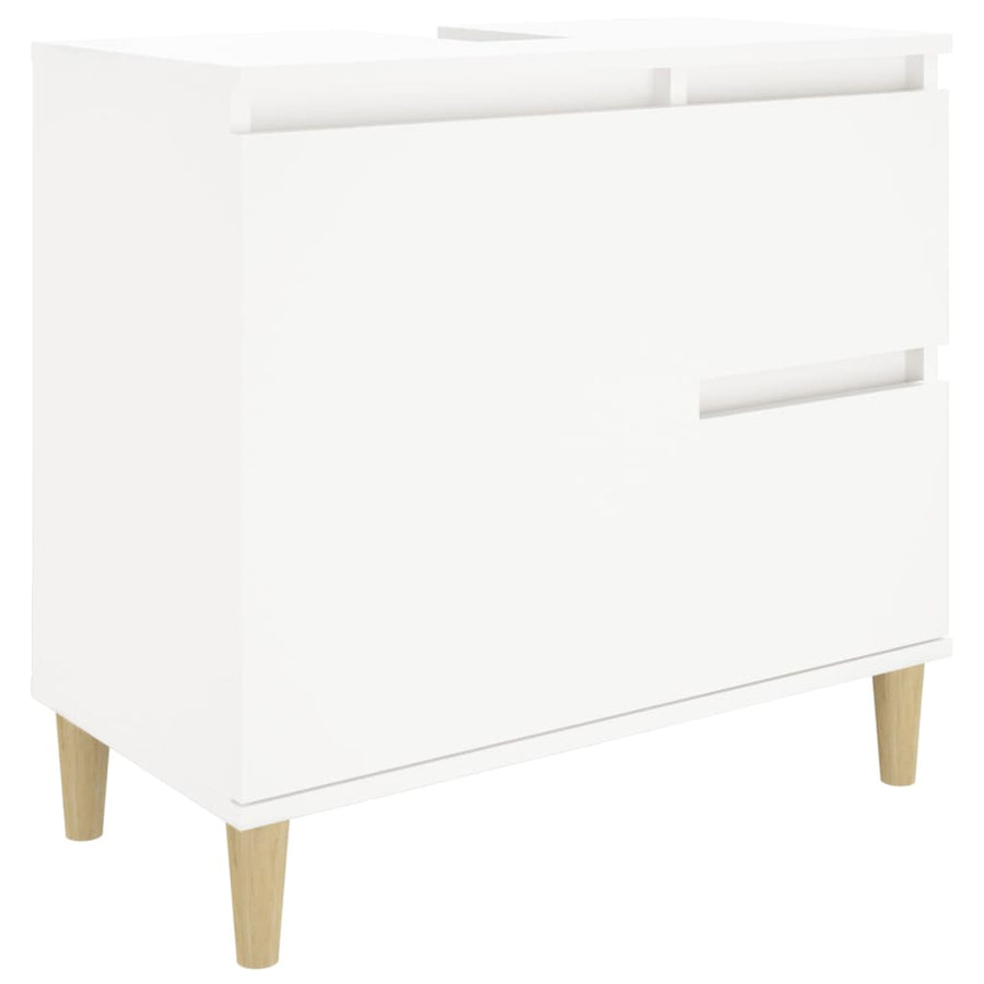 Badkamerkast 65x33x60 cm bewerkt hout wit Wit