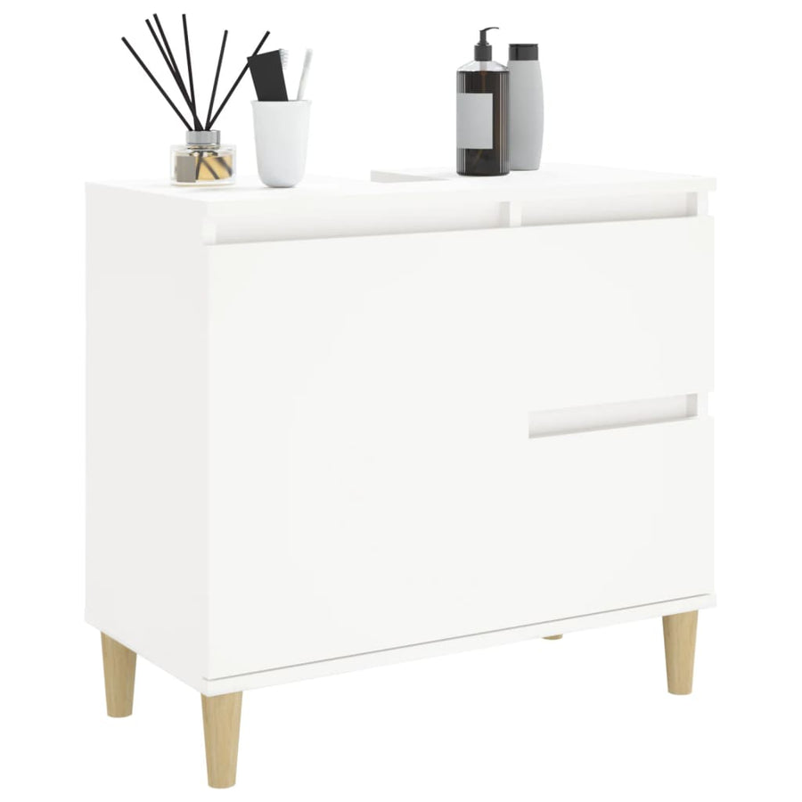 Badkamerkast 65x33x60 cm bewerkt hout wit Wit