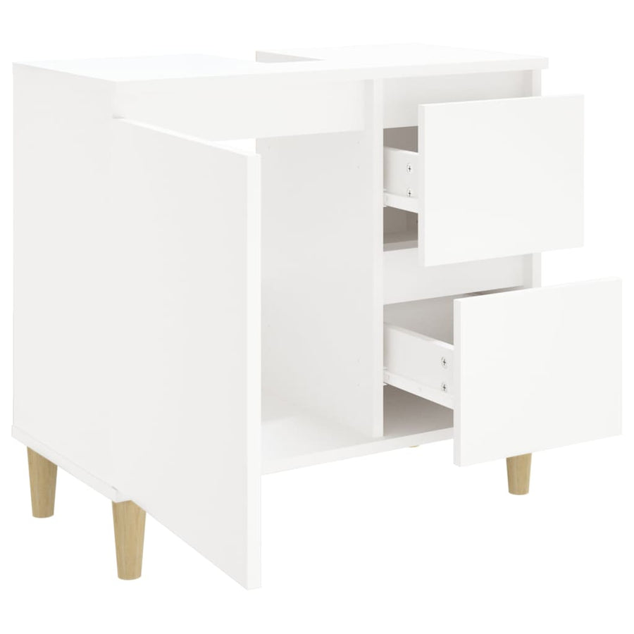 Badkamerkast 65x33x60 cm bewerkt hout wit Wit