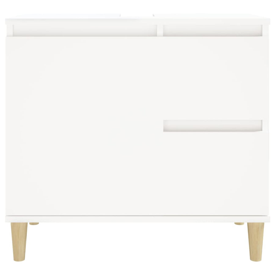 Badkamerkast 65x33x60 cm bewerkt hout wit Wit