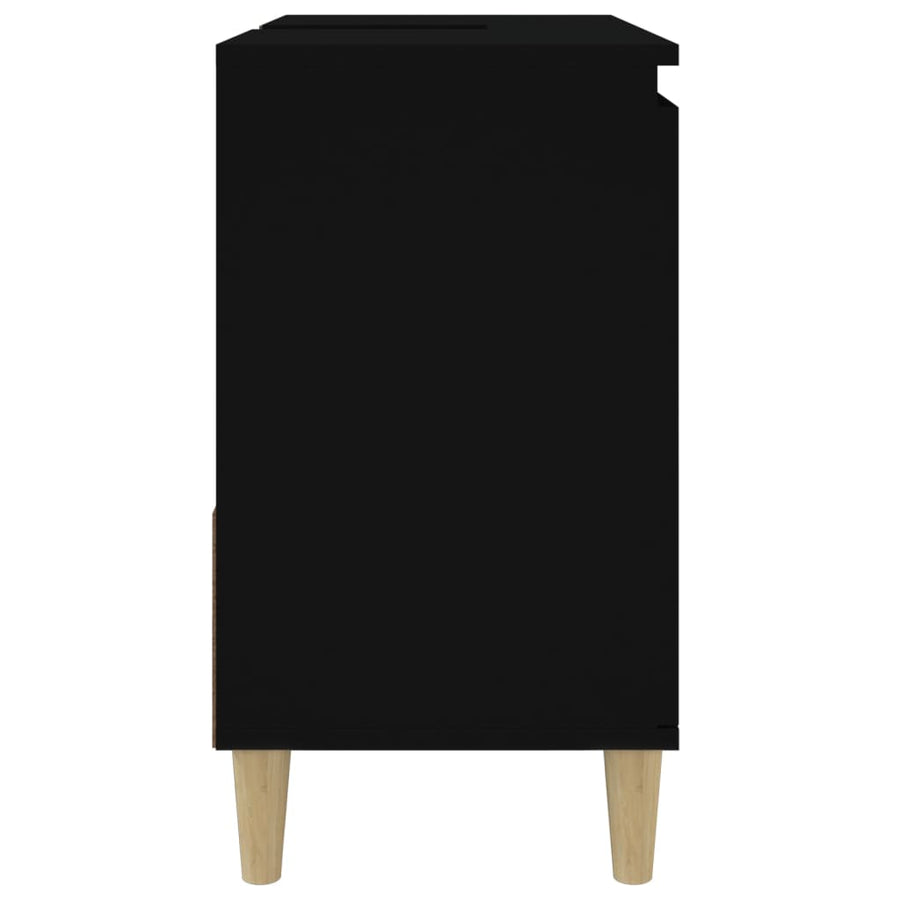 Badkamerkast 65X33X60 Cm Bewerkt Hout Zwart