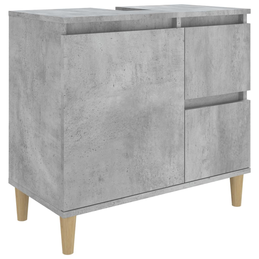 Badkamerkast 65X33X60 Cm Bewerkt Hout Betongrijs