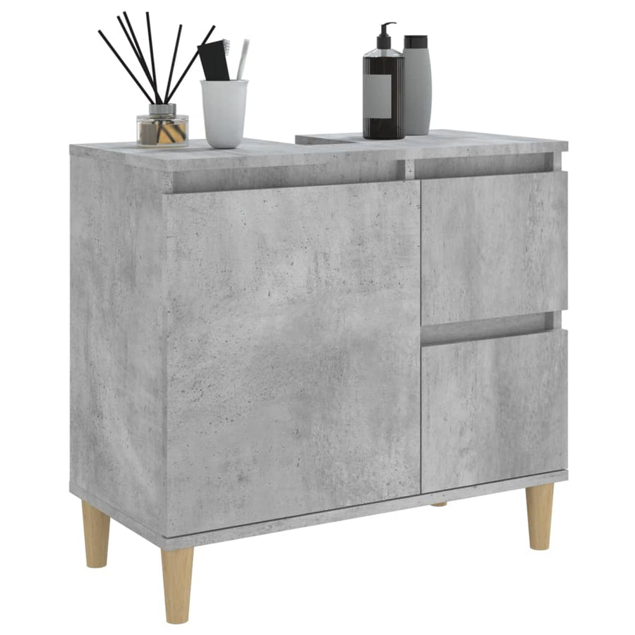 Badkamerkast 65X33X60 Cm Bewerkt Hout Betongrijs