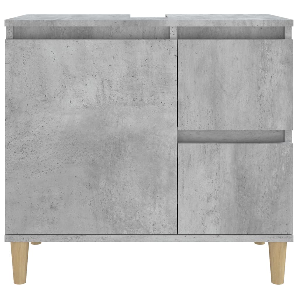 Badkamerkast 65X33X60 Cm Bewerkt Hout Betongrijs