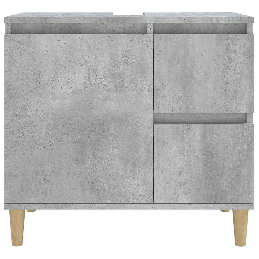 Badkamerkast 65X33X60 Cm Bewerkt Hout Betongrijs