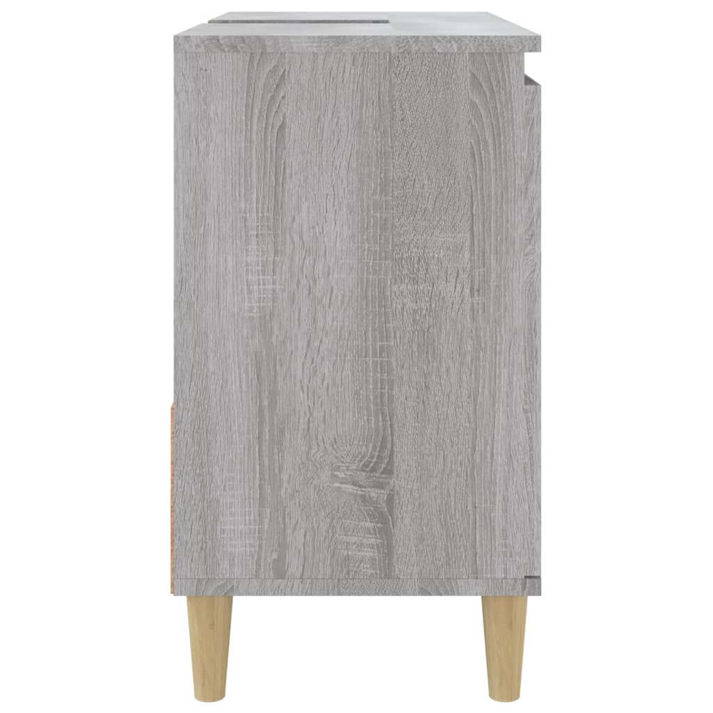 Badkamerkast 65X33X60 Cm Bewerkt Hout Eikenkleurig Grijs sonoma