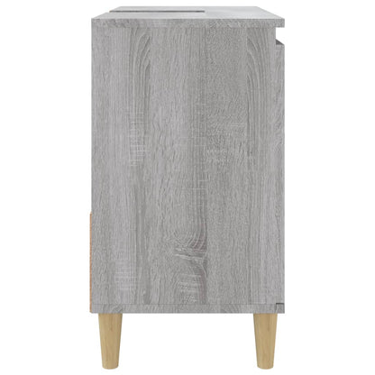 Badkamerkast 65X33X60 Cm Bewerkt Hout Eikenkleurig Grijs sonoma