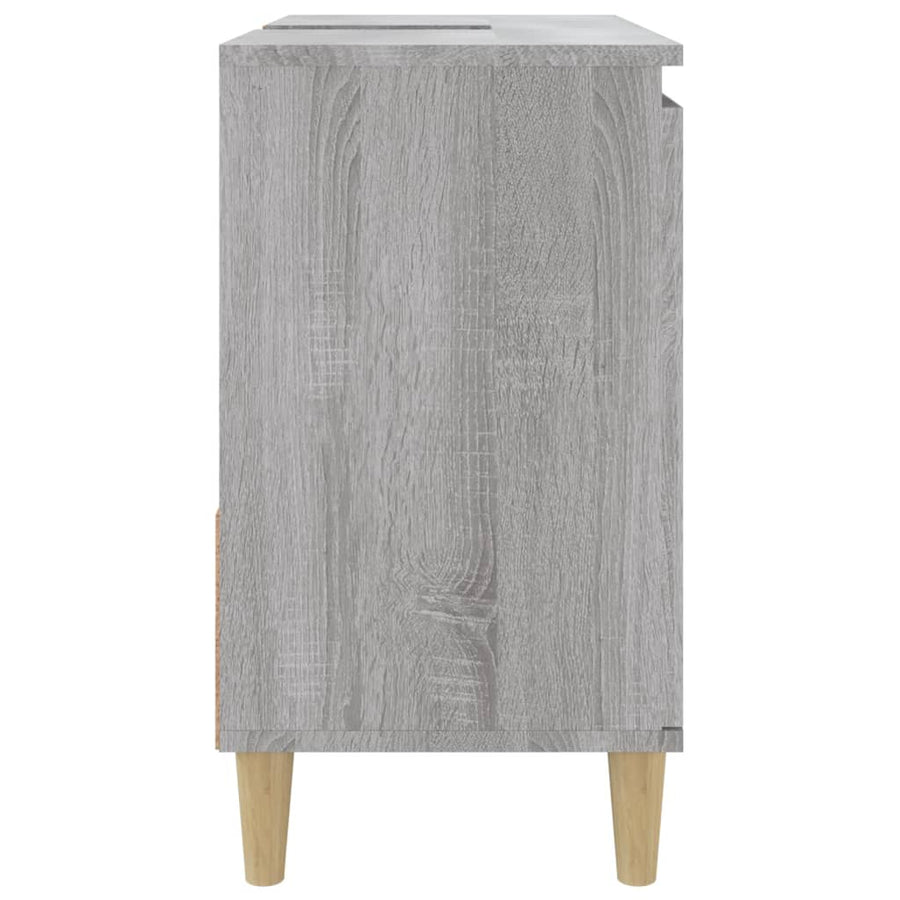 Badkamerkast 65X33X60 Cm Bewerkt Hout Eikenkleurig Grijs sonoma