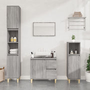 Badkamerkast 65x33x60 cm bewerkt hout grijs sonoma
