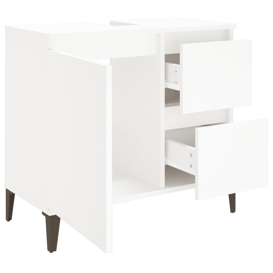 Badkamerkast 65X33X60 Cm Bewerkt Hout Wit