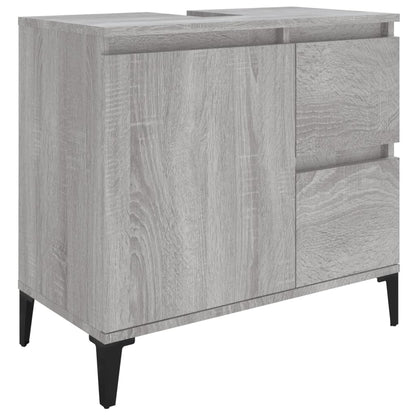 Badkamerkast 65X33X60 Cm Bewerkt Hout Grijs Sonoma Eikenkleurig