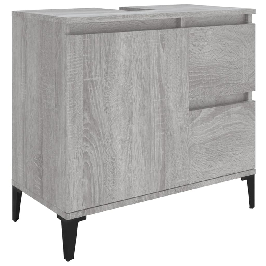 Badkamerkast 65X33X60 Cm Bewerkt Hout Grijs Sonoma Eikenkleurig