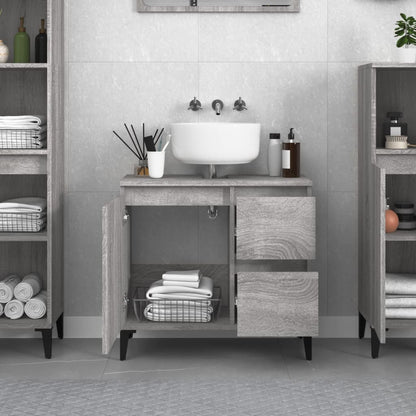 Badkamerkast 65X33X60 Cm Bewerkt Hout Grijs Sonoma Eikenkleurig