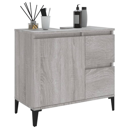 Badkamerkast 65X33X60 Cm Bewerkt Hout Grijs Sonoma Eikenkleurig