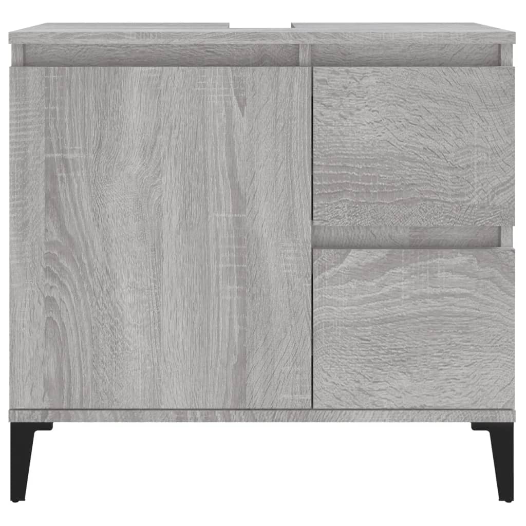 Badkamerkast 65X33X60 Cm Bewerkt Hout Grijs Sonoma Eikenkleurig
