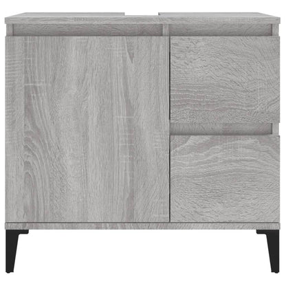 Badkamerkast 65X33X60 Cm Bewerkt Hout Grijs Sonoma Eikenkleurig