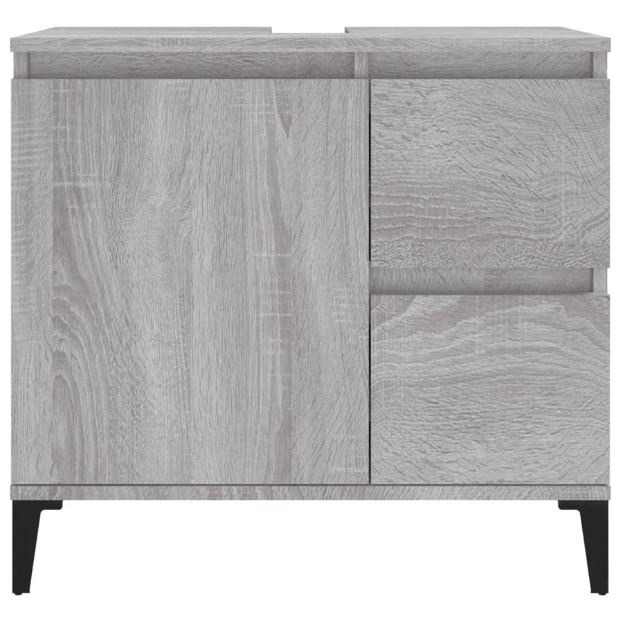 Badkamerkast 65X33X60 Cm Bewerkt Hout Grijs Sonoma Eikenkleurig