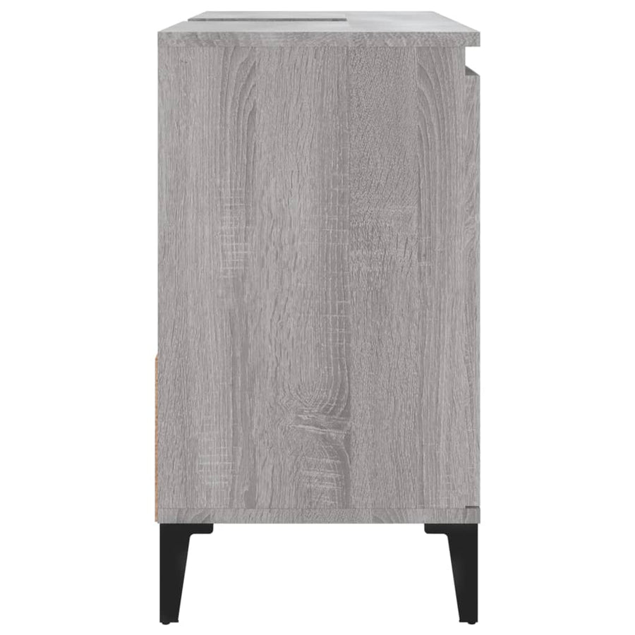 Badkamerkast 65X33X60 Cm Bewerkt Hout Grijs Sonoma Eikenkleurig