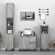 Badkamerkast 65x33x60 cm bewerkt hout grijs sonoma