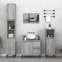 Badkamerkast 65X33X60 Cm Bewerkt Hout Grijs Sonoma Eikenkleurig