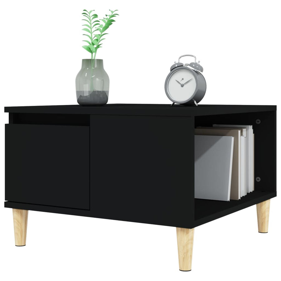 Salontafel 55X55X36,5 Cm Bewerkt Hout Zwart