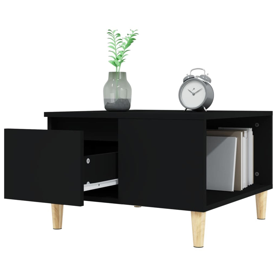 Salontafel 55X55X36,5 Cm Bewerkt Hout Zwart