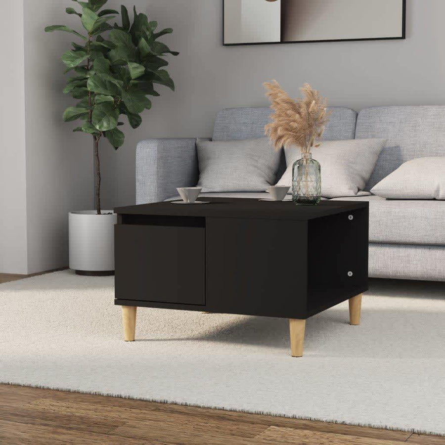 Salontafel 55X55X36,5 Cm Bewerkt Hout Zwart