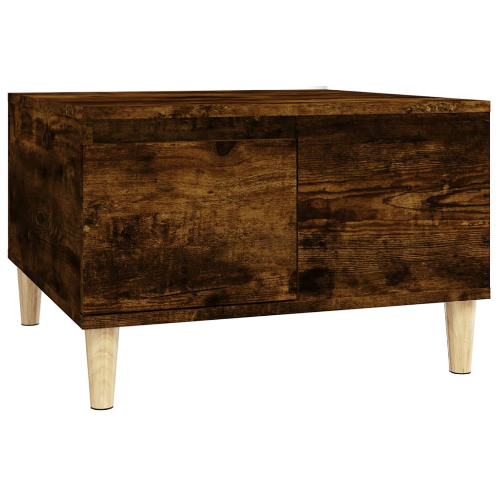 Salontafel 55X55X36,5 Cm Bewerkt Hout Kleurig Gerookt eiken
