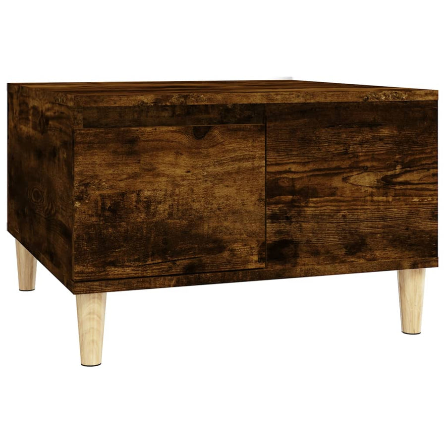 Salontafel 55X55X36,5 Cm Bewerkt Hout Kleurig Gerookt eiken