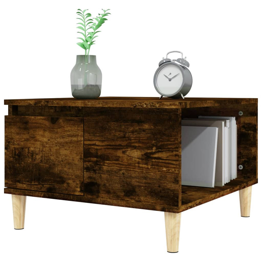 Salontafel 55X55X36,5 Cm Bewerkt Hout Kleurig Gerookt eiken