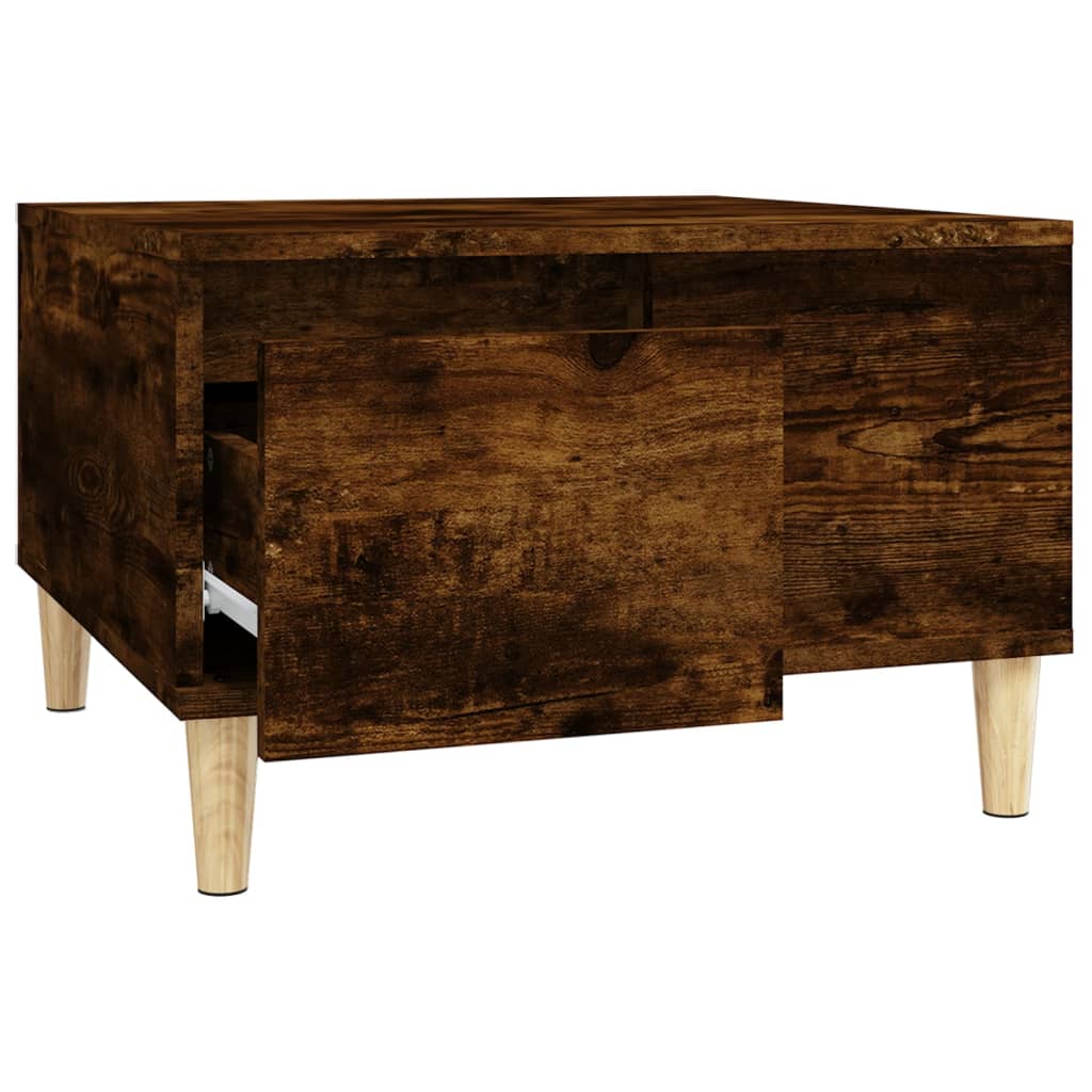 Salontafel 55X55X36,5 Cm Bewerkt Hout Kleurig Gerookt eiken