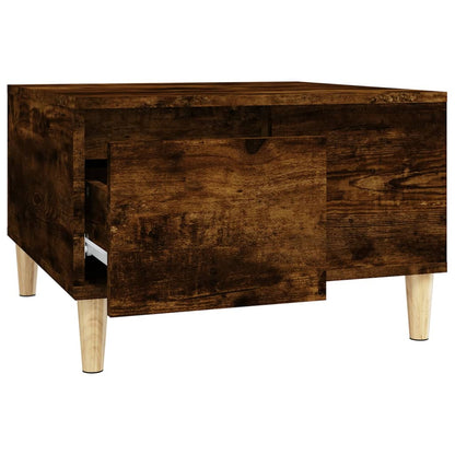 Salontafel 55X55X36,5 Cm Bewerkt Hout Kleurig Gerookt eiken