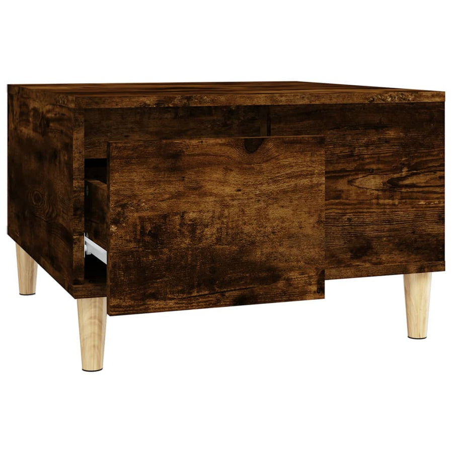 Salontafel 55X55X36,5 Cm Bewerkt Hout Kleurig Gerookt eiken