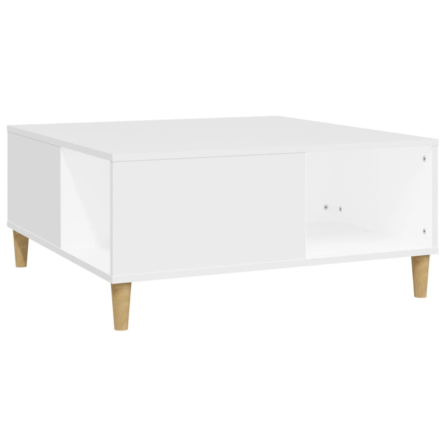 Salontafel 80X80X36,5 Cm Bewerkt Hout Wit