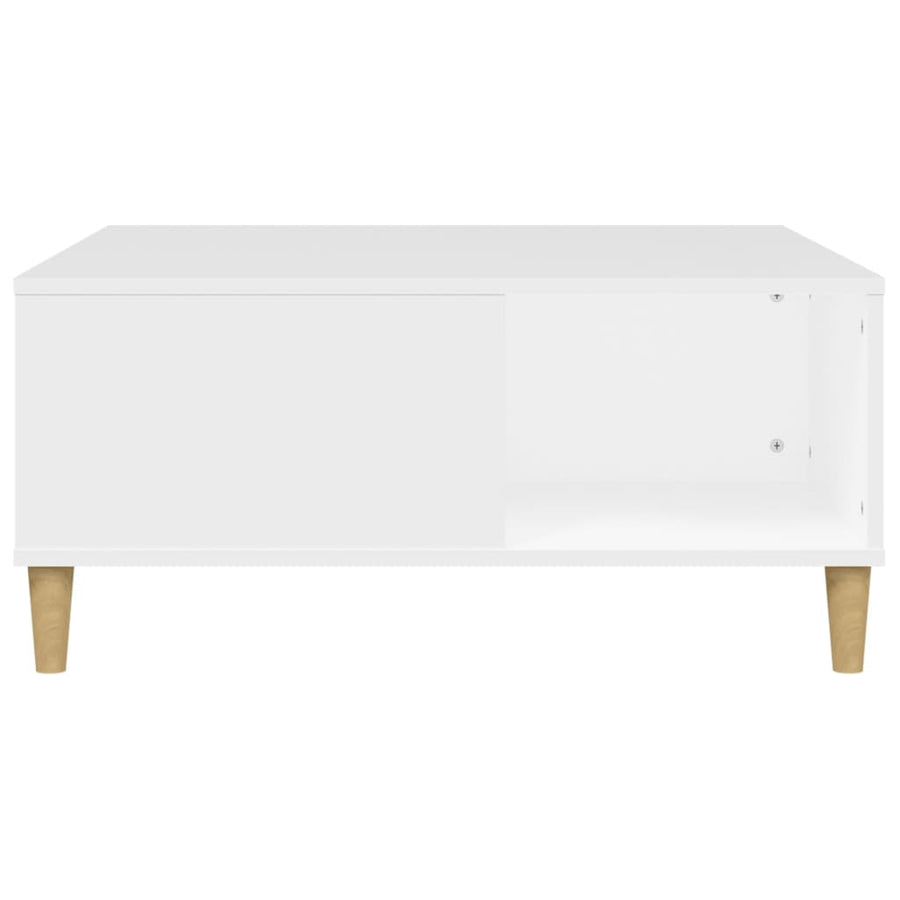 Salontafel 80X80X36,5 Cm Bewerkt Hout Wit