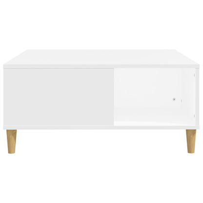 Salontafel 80X80X36,5 Cm Bewerkt Hout Wit