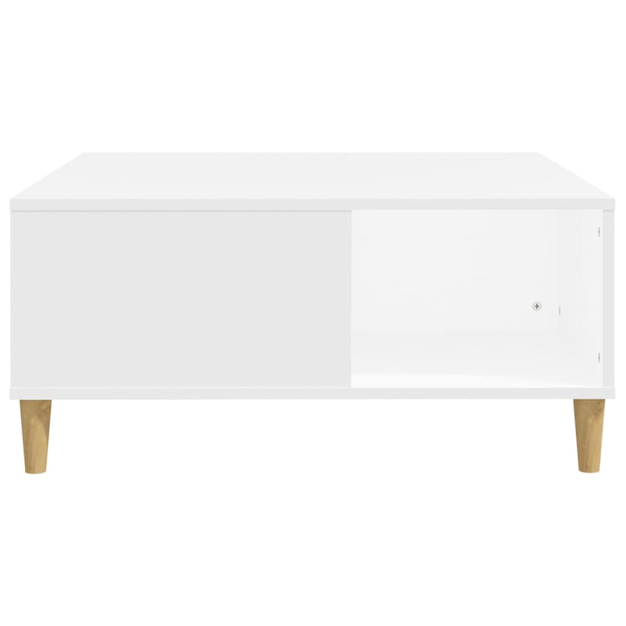 Salontafel 80X80X36,5 Cm Bewerkt Hout Wit