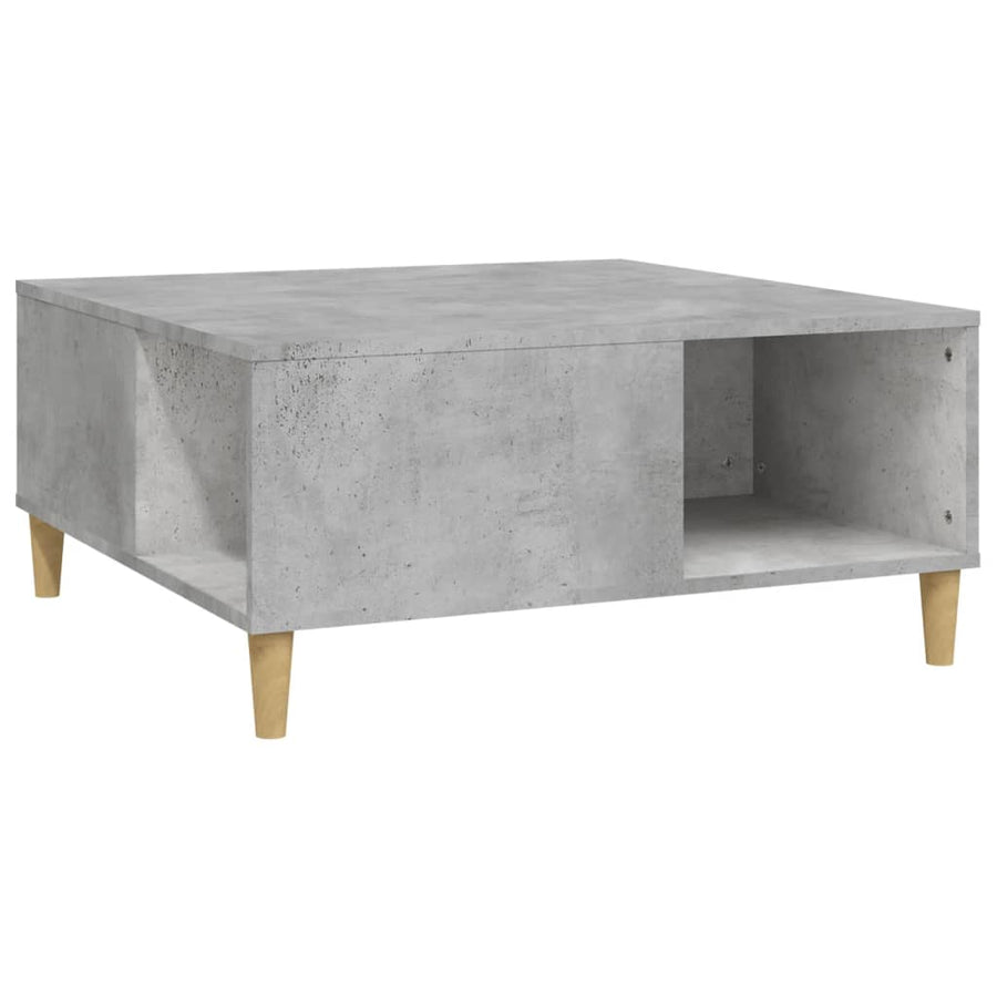 Salontafel 80X80X36,5 Cm Bewerkt Hout Betongrijs