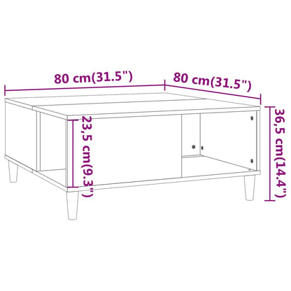Salontafel 80X80X36,5 Cm Bewerkt Hout Betongrijs