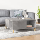 Coffee table 80x80x36.5 cm treated wood concrete grey