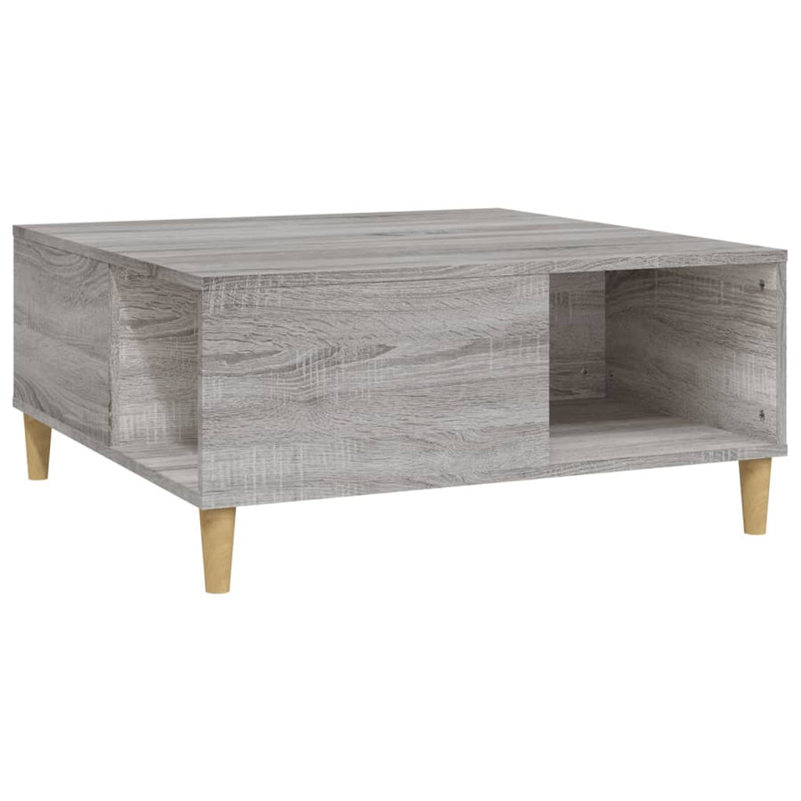 Salontafel 80X80X36,5 Cm Bewerkt Hout Grijs Sonoma Eikenkleurig