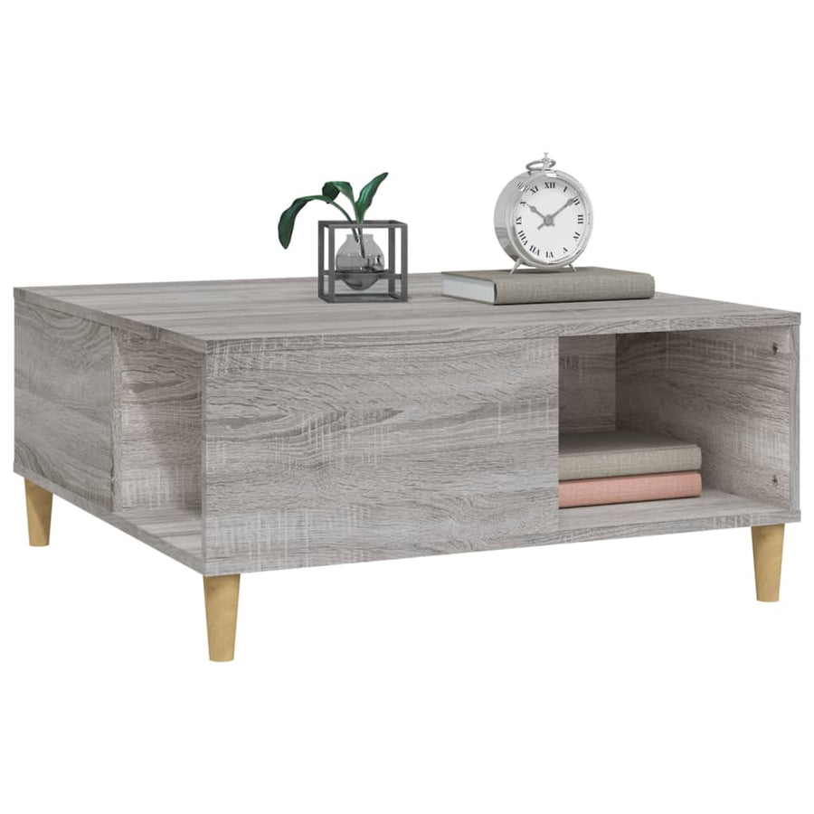 Salontafel 80X80X36,5 Cm Bewerkt Hout Grijs Sonoma Eikenkleurig