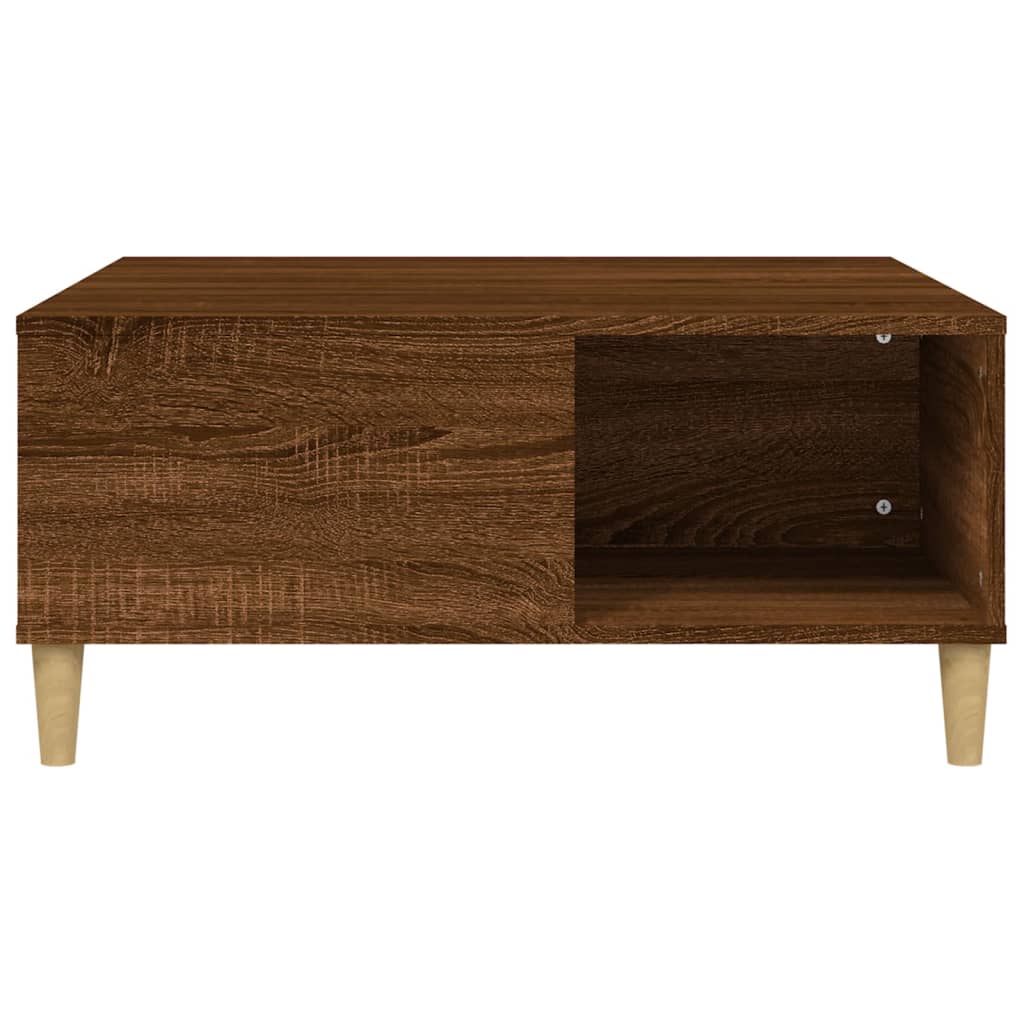 Salontafel 80X80X36,5 Cm Bewerkt Hout Bruin Eikenkleur