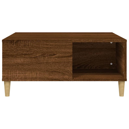 Salontafel 80X80X36,5 Cm Bewerkt Hout Bruin Eikenkleur