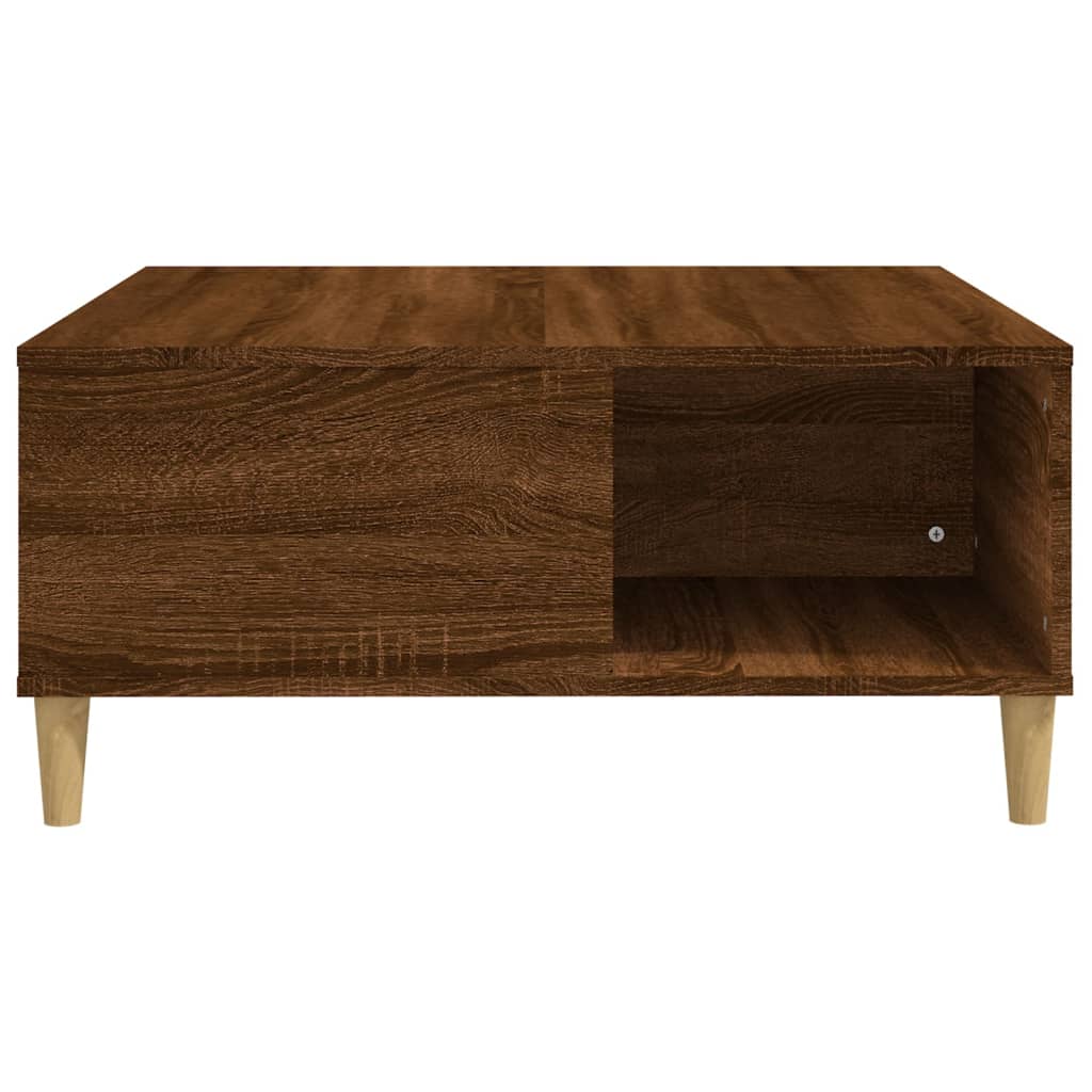 Salontafel 80X80X36,5 Cm Bewerkt Hout Bruin Eikenkleur