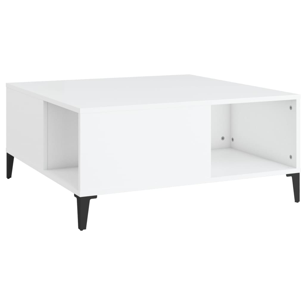 Salontafel 80X80X36,5 Cm Bewerkt Hout Wit
