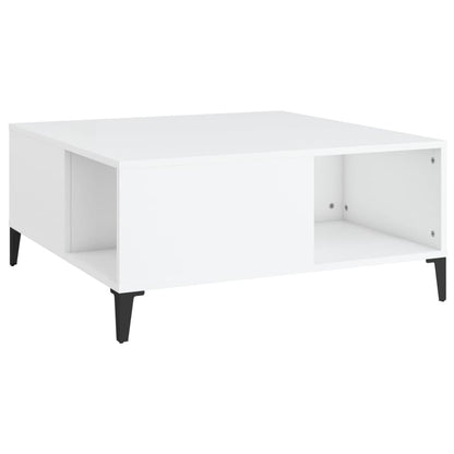 Salontafel 80X80X36,5 Cm Bewerkt Hout Wit