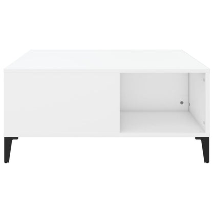 Salontafel 80X80X36,5 Cm Bewerkt Hout Wit