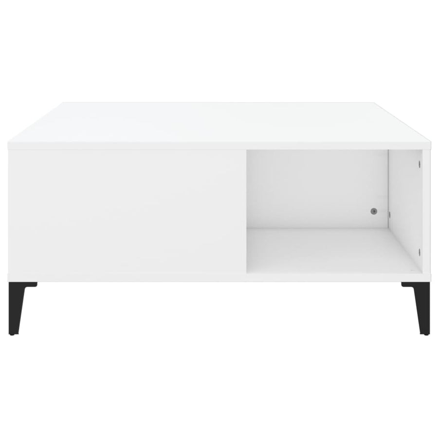 Salontafel 80X80X36,5 Cm Bewerkt Hout Wit